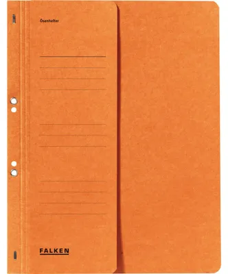 Image de Falken 80000516 Ösenhefter - A4 1/2 Vorderdeckel kfm. Heftung, orange, Manilakarton, 250 g/qm