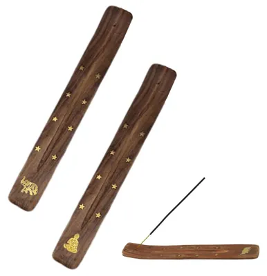 Bambus-Räucherstäbchenhalter, handgefertigt, 2 Stück, 25 cm
