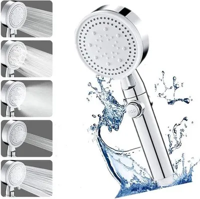 Immagine prodotto di Soffione idromassaggio, 5 tipi di getto, anticalcare, 5 in 1, zinco, alta pressione