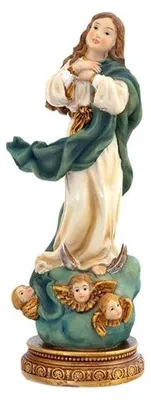 Figur Unbefleckte Empfängnis, Harz, handbemalt, 15 cm