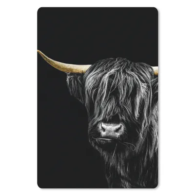 Produktbild von MuchoWow® Mauspad Mousepad Schottischer Highlander - Gold - Schwarz 40x60 cm - Mousepads - Maus Mat - Pad - Mausunterlage - Schreibtisch Accesoire