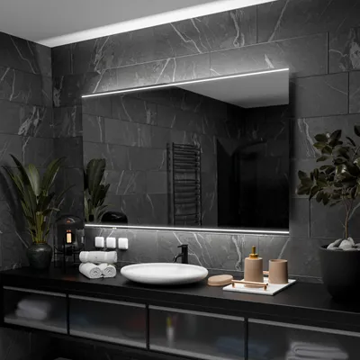 Produktbild von Rechteckiger Badezimmerspiegel mit LED-Beleuchtung - Chicago - 140x80cm