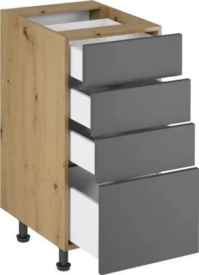 Image de Armoire à tiroirs de cuisine Meuble bas à tiroirs Meuble coulissant