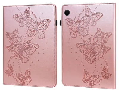 Obrázek produktu pro Pro Samsung Galaxy Tab A9 Butterfly Pattern 2 Leatherette Cover Case Case Pink