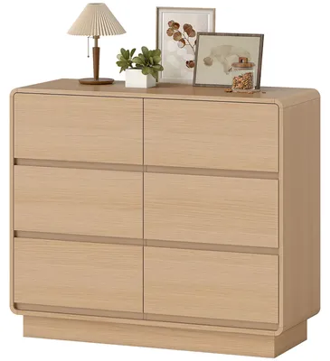 Produktbild von HOMCOM Sideboard, Kommode mit 6 Schubladen, 100 cm Aufbewahrungsschrank Natur