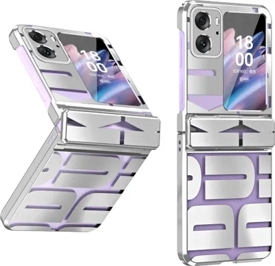 Produktbild von Hülle für Oppo Find N2 Flip Hülle mit Scharnierschutz, Galvanisierter Klar Schutzhülle Silber