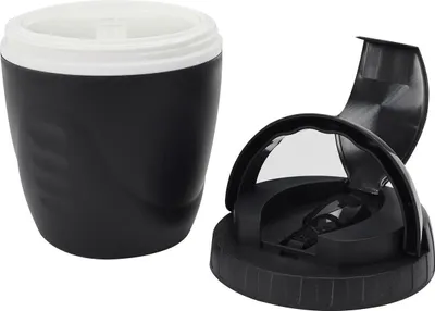 Zdjęcie produktu dla LUNCH BOX Travel okrągły czarny ZE SKŁADANĄ ŁYŻKĄ uchwyt