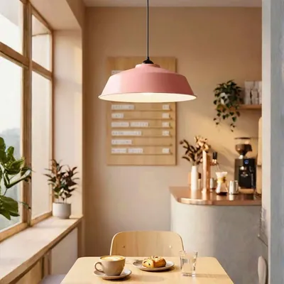 Produktbild von Opviq, Hochwertiger Kronleuchter, Metallkörper, Ø35,5 cm, Höhe: 120 cm, Kabel: 110 cm, E27 Fassung, max. 40 W, IP20, Pink, Industrie-Design, ideal für moderne Wohnräume.