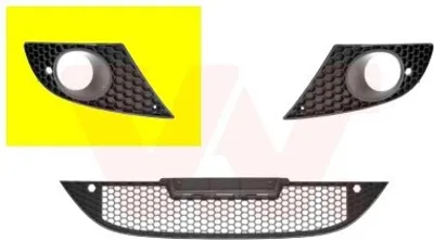 Produktbild von VAN WEZEL Lüftungsgitter Grill Stoßfänger für SEAT Leon Schrägheck (1P1) mit Loch/Löchern für Nebellampen