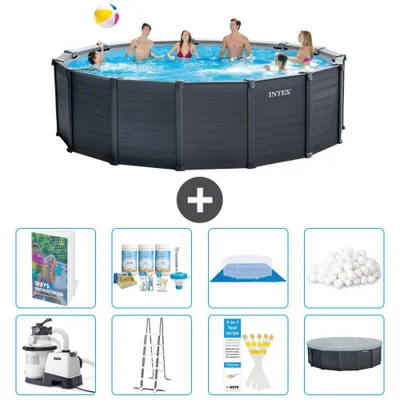 Produktbild von Graphite Panel Pool Rund - 478x124 cm - 9-teilig  S537