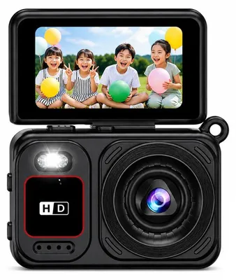 Produktbild von Kompakte Digitalkamera für Einsteiger, 1080P, Nachtsicht, Zeitraffer und Bewegungsmelder, 1,47 Zoll LCD, USB-aufladbar, mit 8GB Speicherkarte