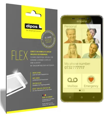 Produktbild von 3x Schutzfolie für Emporia SMART.2 Folie, 100% Displayabdeckung, dipos Flex