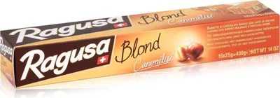 Produktbild von Ragusa Blond Caramélisé weisse Schokolade mit Haselnüssen 400g