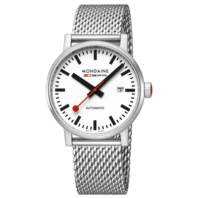 Produktbild von Mondaine Herren Uhr Armbanduhr Automatik 40 mm MSE.40610.SM evo2 Edelstahl