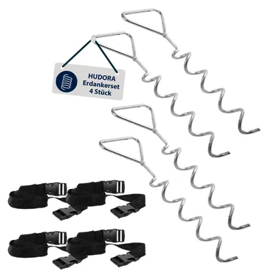 Zdjęcie produktu dla HUDORA Trampoline anchors, Zestaw kotwic do trampoliny, Stal, Czarny, Srebrny