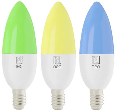 Immagine prodotto di Immax NEO Smart set 3x lampadine LED E14 6W RGB+CCT a colori e bianche, dimmergibili, WiFi