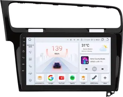 Zdjęcie produktu dla Radio samochodowe z Bluetooth i CarPlay do VW Golf 7 (2013–2017) – kompatybilne z Apple i Android – system stereo z nawigacją – 4 GB pamięci RAM, 32 GB pamięci wewnętrznej