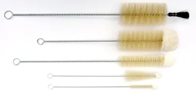 Produktbild von 5-teiliges Set von Haushaltsbürsten: Flaschenbürsten und Reinigungsbürsten mit Wollspitze in unterschiedlichen Größen