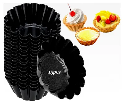 Produktbild von Comius Mini Muffin Form, 15 Stück Tarteformen aus Kohlenstoffstahl, Antihaft Muffinform, Wiederverwendbare