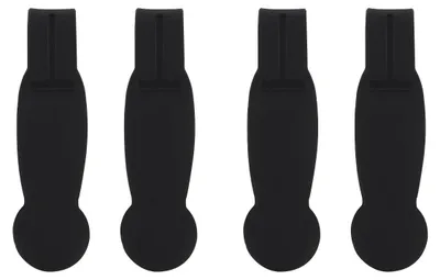 4 magnetische Handtuchclips, Silikon, schwarz, 12×3,4 cm