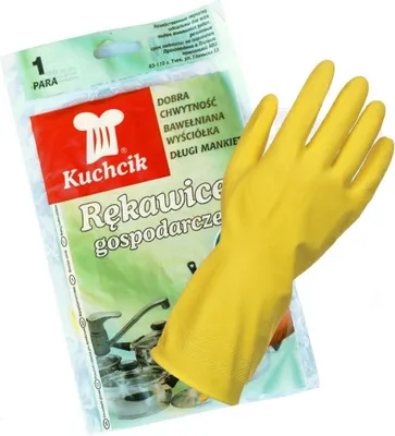 Obrázek produktu pro Žluté gumové rukavice pro domácnost velikosti M Kuchcik