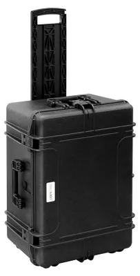 Produktbild von Outdoor Case mit Trolley, 62x46x34 cm, großer wasserdichter Koffer mit Schaumstoffeinlage aus Würfelschaum, Hardcase, Fotokoffer, Kamerakoffer, Transportkoffer (Schwarz)