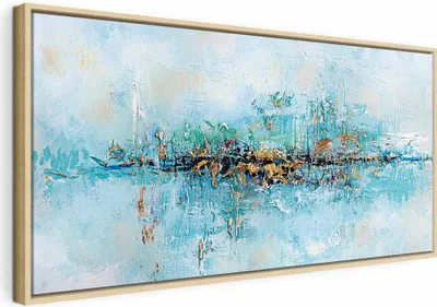 Produktbild von Italienischer Leinwand Leinwandbild - Lagoon (1 Part) Wide 100x50 cm Abstrakt a-A-0416-b-a