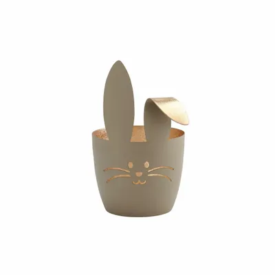 Produktbild von Gift Company Windlicht Madras Hase mit Knickohr Sandstone Gold