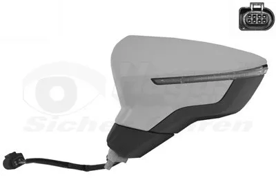 Produktbild von VAN WEZEL 4946817 Außenspiegel Seitenspiegel Links für SEAT Leon ST (5F8) Konvex Beheizt Grundiert