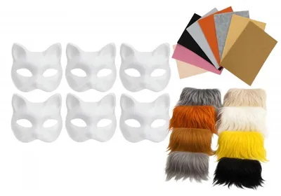 Produktbild von Maaleo 26570 Sada mit 6 kreativen Katzenmasken und Zubehör