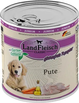 Produktbild von Landfleisch Dog Classic Junior Pute mit Gartengemüse - 800g