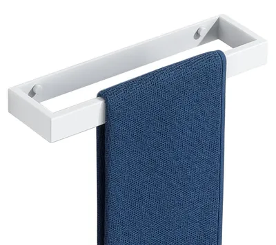 Image de Porte-serviettes mural sans perçage, blanc, pour salle de bain, en acier inoxydable, 30 cm