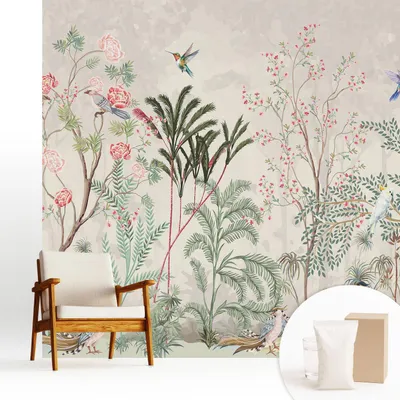 Produktbild von Fototapete  - 250x250 cm - Tapete - Wandtapete - Wandbilder - Dekofolie - Tapete Folie - Wand - Dekoration - Wohnzimmer - Tropische Oase
