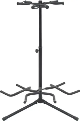 Produktbild von Gitarrenständer Schwarz Stahl für 3 Gitarren, höhenverstellbar 80 - 102 cm