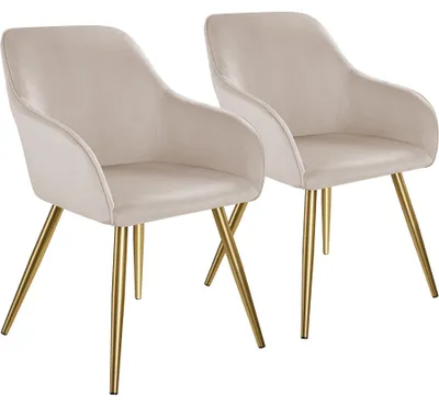 Produktbild von tectake® Esszimmerstuhl Marilyn gepolstert, in Samtoptik 58 x 62 x 82 cm
