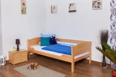Produktbild von Kinderbett 90 x 190 cm | Massivholz: Buche | Natur Lackiert