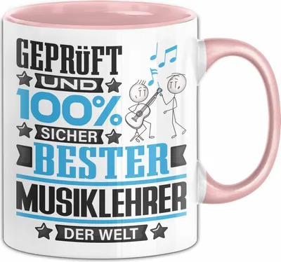 Produktbild von Musiklehrer Geschenk Lustiger Spruch für Musiklehrer Geschenkidee Bester Musiklehrer Der Welt (Rosa)