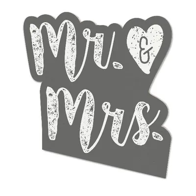 Produktbild von itenga Schild "Mr. & Mrs." grau Hochzeit 22,0 x 20,0 cm