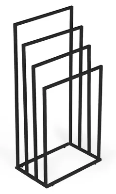 Produktbild von Handtuchständer freistehend 4 Stangen Metall Badständer modern - Schwarz