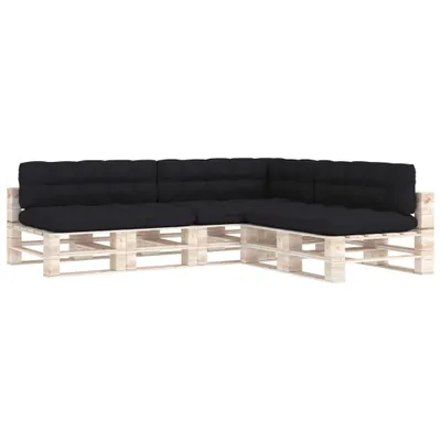 Image de vidaXL Coussins de canapé de palette 7 pcs. noir