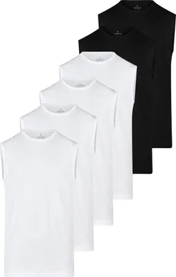 Produktbild von RAGMAN 6er Pack Basic Unterhemd / Tanktop Enganliegende Passform für optimalen Komfort, Verstärkte Nacken- und Schulternaht für mehr Halt, Vielseitig kombinierbar für verschiedene Looks