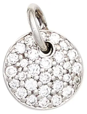 Produktbild von Anhänger 9,5mm mit 29 Diamanten Brillanten 585 Gold Weißgold rund Damen
