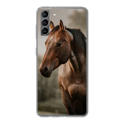 Produktbild von MuchoWow® Handyhülle Schutzhülle Hülle für Samsung Galaxy S21 Plus Pferd - Licht - Wald Silikon Softcase Handy Hülle - Handy-Tasche
