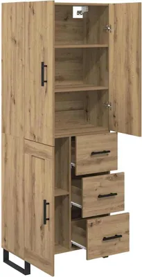 Obrázok produktu pre vidaXL Vysoká skriňa so zásuvkami, 2 ks, dub Artisan, 69,5 x 34 x 180 cm