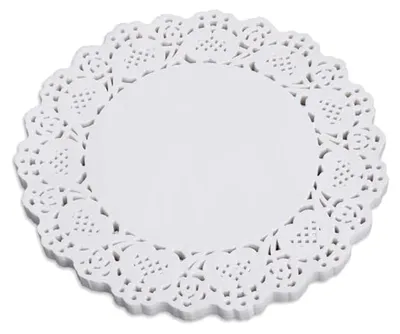 Produktbild von Runde Papierdeckchen, 150 Stück Tortenspitze aus Papier, Weiße Tortenspitze für Desserts, Snacks und Hochzeiten 8,5"