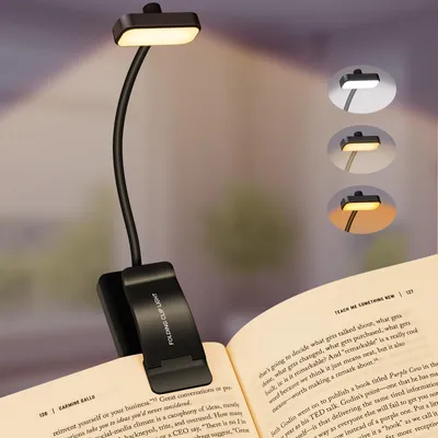 Produktbild von Leselampe mit 9 LEDs, wiederaufladbar, stufenloser Dimmer und 3 Farbmodi, 360° flexibler Lampenkopf