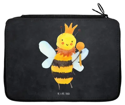 Produktbild von Mr. & Mrs. Panda Etui Biene König - Kreidetafel - Geschenk, Federmäppchen, Schlampermäppchen, Mäppchen, Bleistiftetui, Federtasche