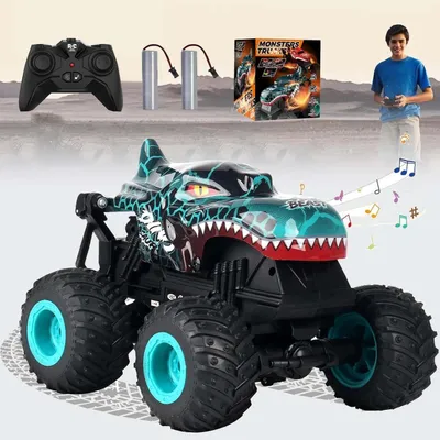 Produktbild von Ferngesteuertes Auto mit 2 Akkus Monstertruck RC Stunt Spielzeug Auto Geschenk