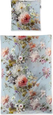 Produktbild von Irisette Mako-Satin Bettwäsche-Garnitur Wave 8596 Farbe blau Größe 135x200+80x80