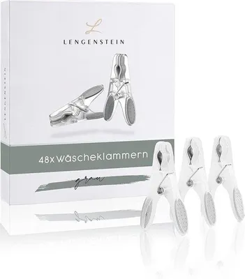 Produktbild von Famanu Wäscheklammern 48 Stück - Kunststoff, grau, mit weichem Griff